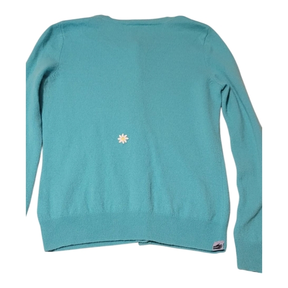 RENEWEST Gorgeous Teal Lightweight Soft Cashmere Cardigan Womens SZ SM/MED - Picture 5 of 8